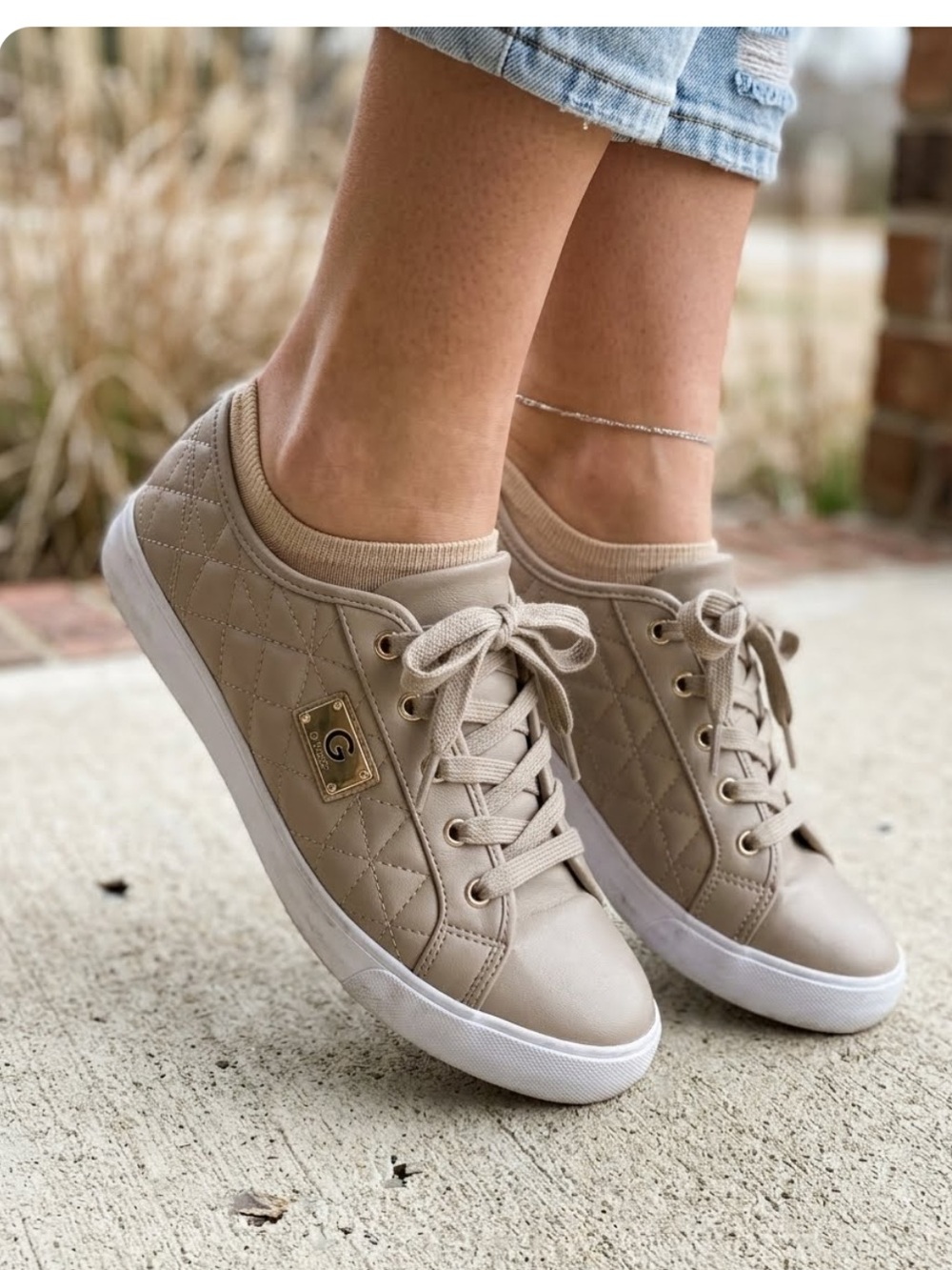 GBG | G BY GUESS Quilted Leather Fashion Sneakers Size 8 1/2
